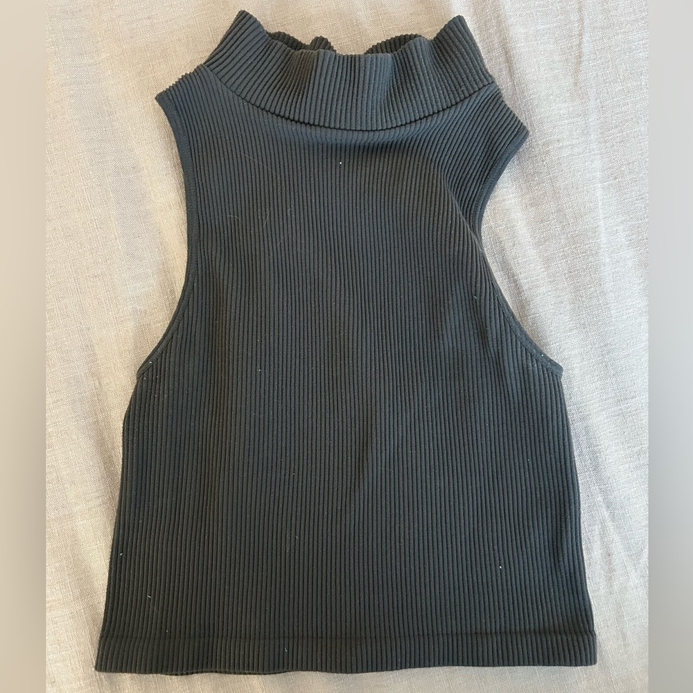 Together Black Ribbed Sleeveless Top